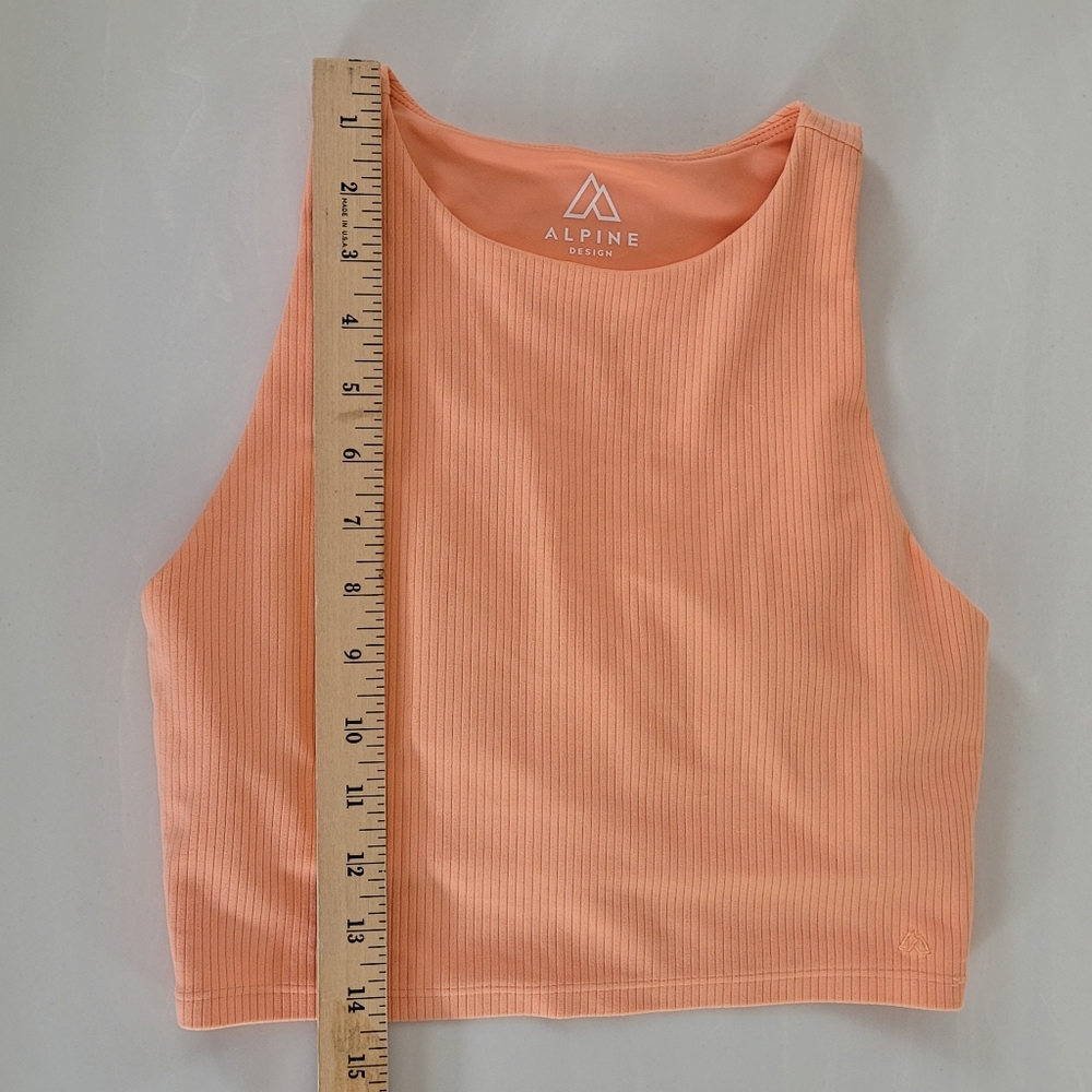 Alpine Design Ribbed Cropped Tank Top Built In Shelf Bra Removable Inserts XS - Picture 5 of 13